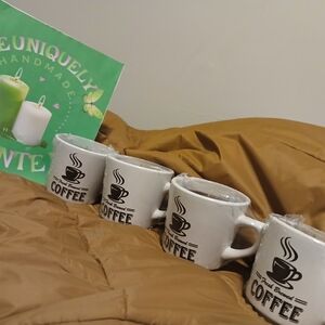 Classic White Coffee Mugs Set